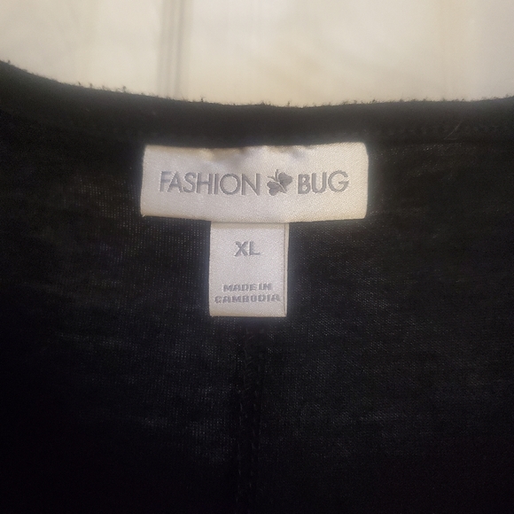 Fashion Bug Sequined Black/Black Short Sleeve Top XL - Picture 6 of 9